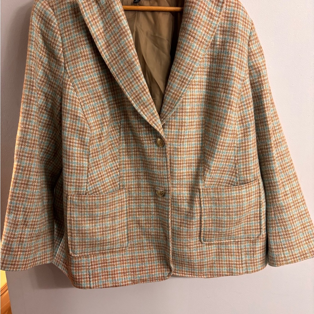 Talbots Plaid Blazer in Brown and Tan